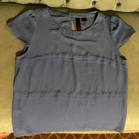 Women’s Cerulean Blue Sheer Blouse Sz M - Picture 1 of 2